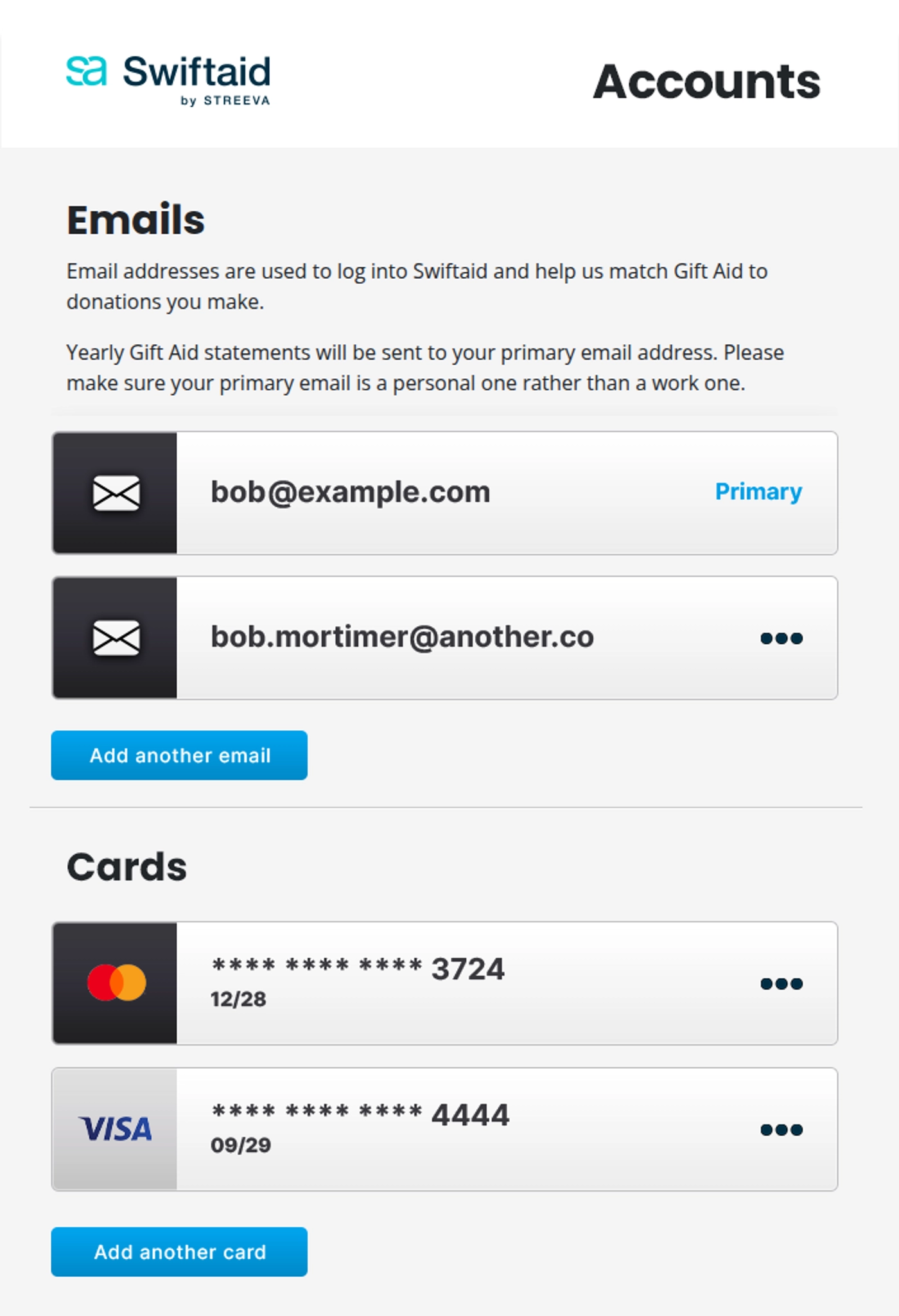 Swiftaid partial UI.