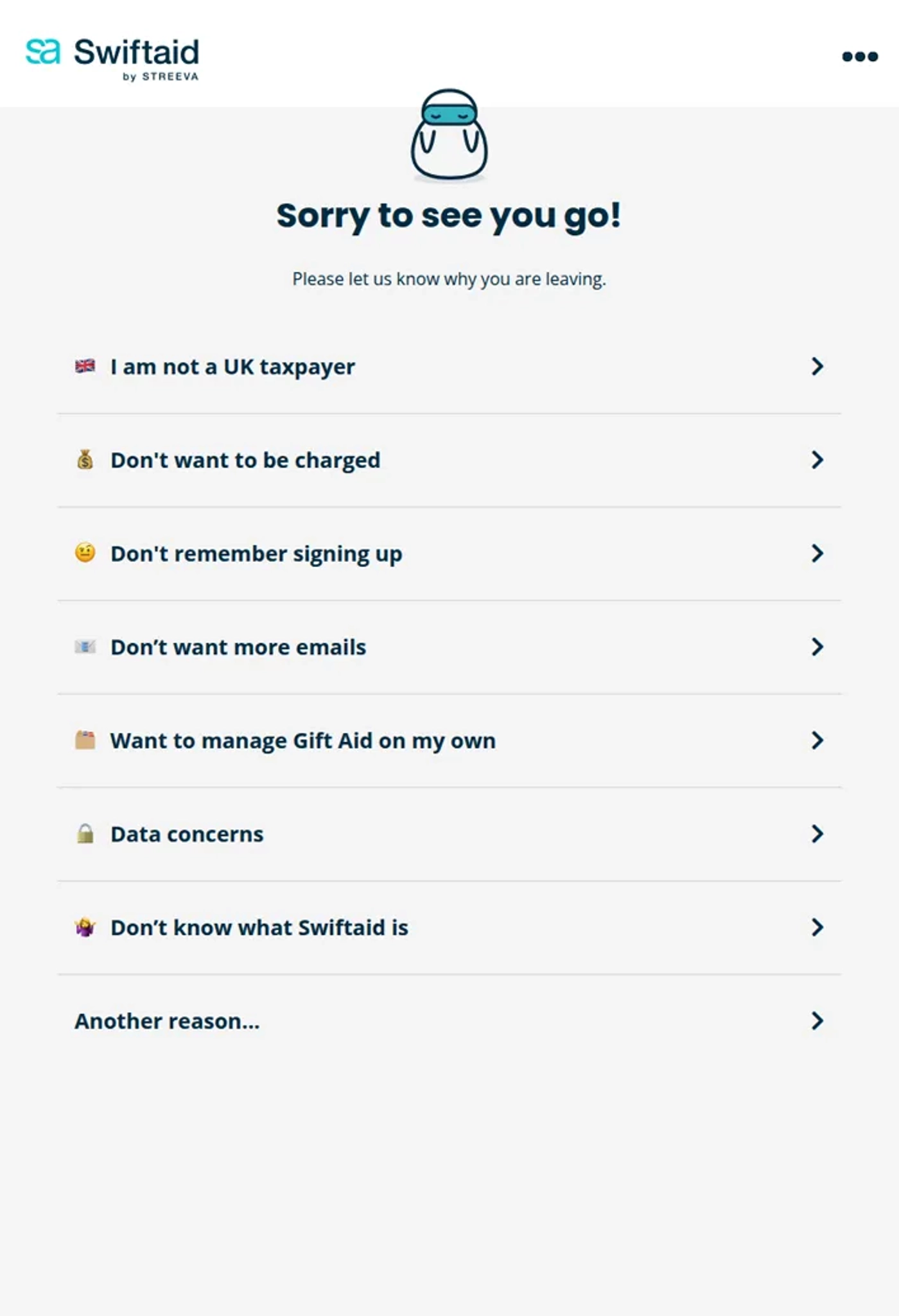 Swiftaid partial UI.
