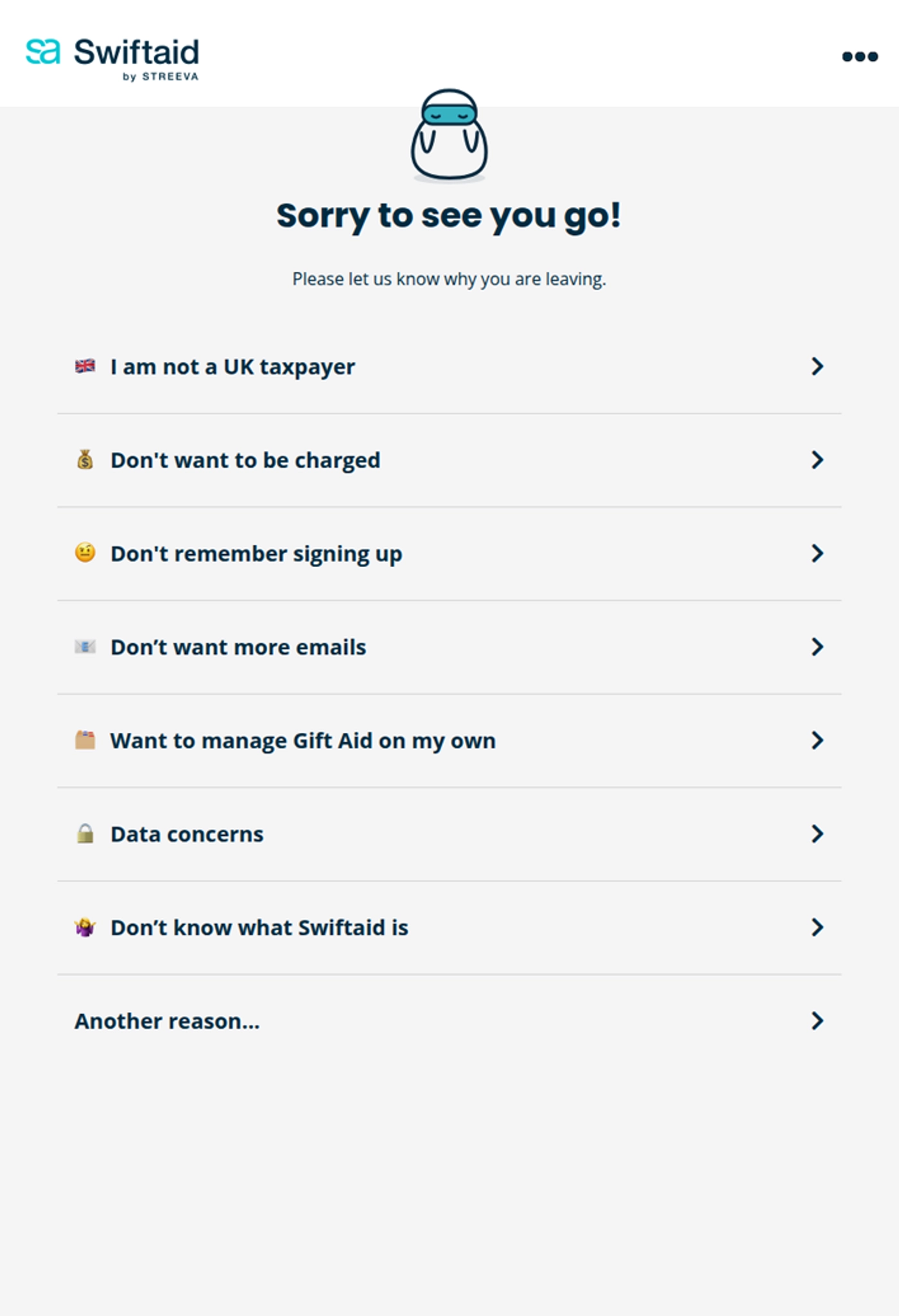 Swiftaid partial UI.
