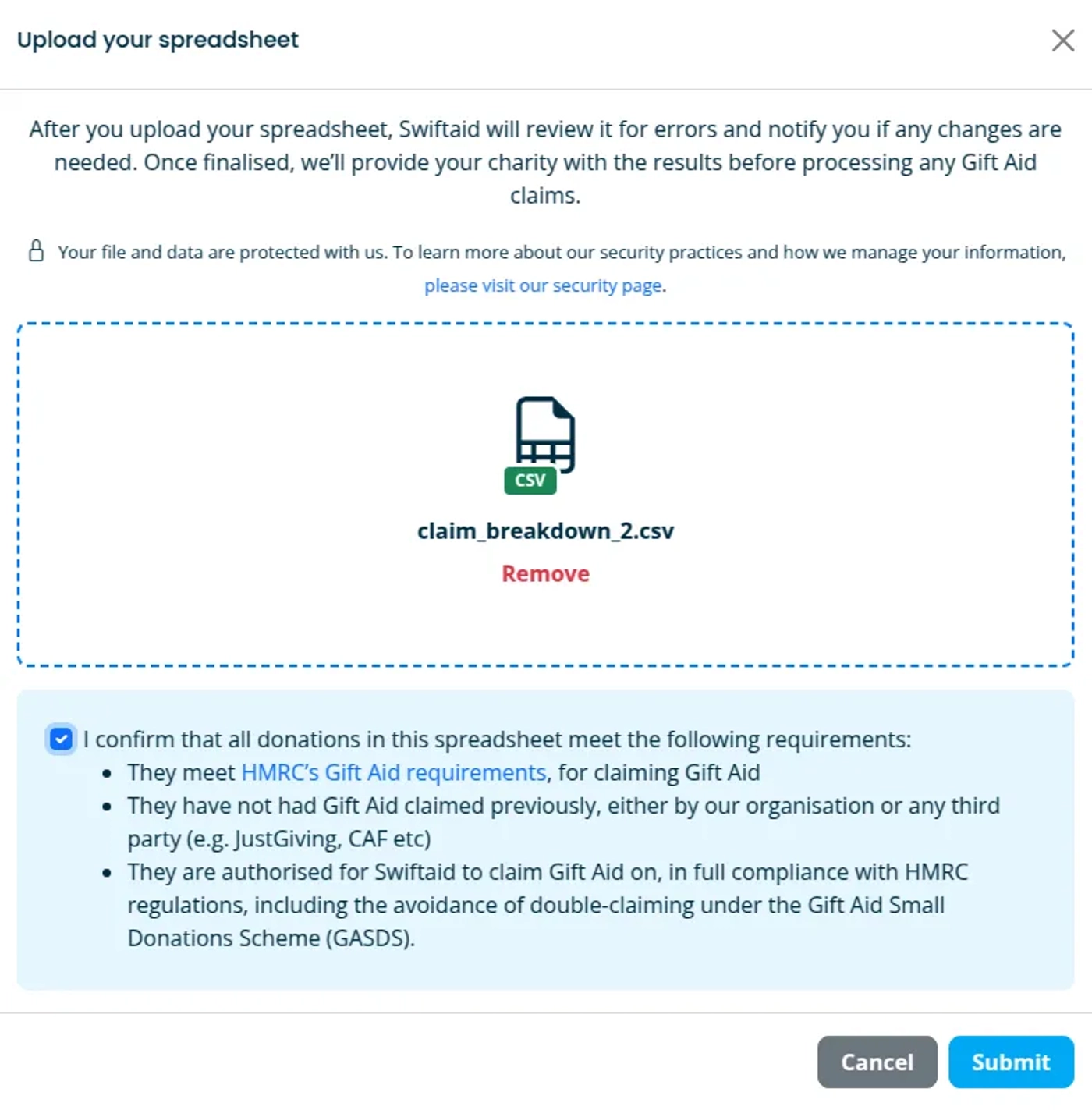 Swiftaid partial UI.